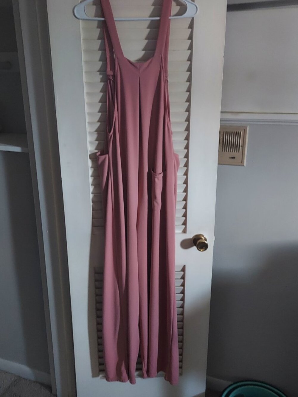 Halara Wide Leg Jumpsuit Overalls Dusty Rose Size Large - Picture 2 of 12